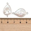 Natural Freshwater Pearl Keshi Pearl Teardrop Connector Charms STAS-D378-15P-3