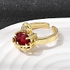 Brass Micro Pave Cubic Zirconia Open Cuff Rings RJEW-P178-02B-G-2