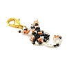 2Pcs 2 Colors Cat Glass Seed Beads Loom Pattern Pendant Decoration HJEW-JM02628-5