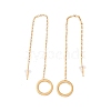 Long Chain with Open Ring Dangle Stud Earrings EJEW-A067-10G-2