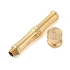 Golden Tone Brass Wax Seal Stamp Head with Bamboo Stick Shaped Handle STAM-K001-05G-S-2