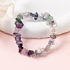 Unisex Chip Natural Fluorite Beaded Stretch Bracelets BJEW-S143-14-1