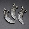 Antique Silver Zinc Alloy Natural Quartz Crystal Big Pendants G-F228-63G-FF-1