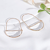 1 Pair Brass Glass Hoop Earrings for Women EJEW-LP0003-53C-3