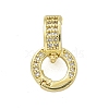 Rack Plating Round Ring Brass Micro Pave Clear Cubic Zirconia Twister Clasps KK-F876-07G-02-1