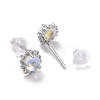 Anti-Tarnish Rhodium Plated 925 Sterling Silver Stud Earrings EJEW-M202-02P-2