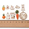 Alloy Enamel Rabbit Pendants ENAM-B039-02G-3