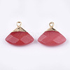 Electroplate Natural White Jade Pendants G-T112-04G-2