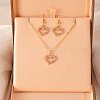 Alloy Rhinestone Pendant Necklaces & Dangle Earrings Sets for Women FS-WGD52C4-09-1