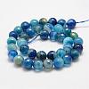 Faceted Natural Striped Agate/Banded Agate Beads Strands G-F447-8mm-H04-2