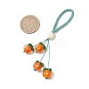 Autumn Theme Handmade Lampwork  & Synthetic Coral Mobile Straps HJEW-JM02722-3