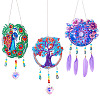 Biyun 3 Sets 3 Style DIY Diamond Painting Wind Chime Kits DIY-BY0001-24-8