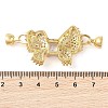 Rack Plating Brass Micro Pave Clear Cubic Zirconia Fold Over Clasps KK-S384-11G-3