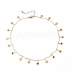 Brass Enamel Flower Pendant Necklaces NJEW-JN03222-1