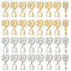 DICOSMETIC 20Pcs 2 Colors Brass Micro Pave Clear Cubic Zirconia Ice Pick Pinch Bails KK-DC0001-92-1