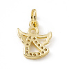 Brass Micro Pave Cubic Zirconia Charms ZIRC-F132-46G-2