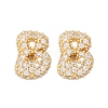 Brass Micro Pave Cubic Zirconia Stud Earrings EJEW-Z091-04G-B-2