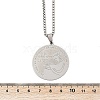 304 Stainless Steel Flat Round with Boy Pendant Box Chain Necklaces for Women Men NJEW-R013-05P-5