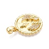 Brass Micro Pave Cubic Zirconia Pendants KK-T070-39G-2