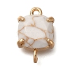 Brass Glass Imitation Gemstone Connector Charms KK-Z076-01G-04-1