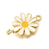 Brass Enamel Flower Links Connector Charms KK-C121-04G-01-2
