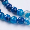 Round Dyed Natural Striped Agate/Banded Agate Beads Strands X-G-G582-8mm-10-3