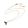 Ion Plating(IP) 304 Stainless Steel & Plastic Whale Tail Pendant Cable Chain Necklaces for Women NJEW-P320-11G-01-4