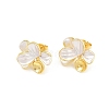 Brass Enamel Stud Earring Findings KK-CBA58F9-01G-04-1