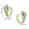 Cubic Zirconia Snake Hoop Earrings with Enamel EJEW-SZ0001-87B-7