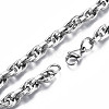 Non-Tarnish 201 Stainless Steel Rope Chain Bracelet BJEW-S057-82-3