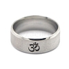 Ohm/Aum Yoga Theme Stainless Steel Plain Band Ring for Men Women CHAK-PW0001-003H-01-1