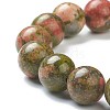 Natural Unakite Beaded Stretch Bracelets BJEW-D446-E-30-3