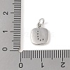 Rack Plating Brass Micro Pave CLear Cubic Zirconia Charms KK-E110-14P-J-3