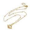 Brass Pave Cubic Zirconia Planet Pendant Necklaces for Women NJEW-S429-02G-01-2