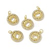 Real 18K Gold Plated Brass Micro Pave Clear Cubic Zirconia Pendants KK-E068-VB409-12-4