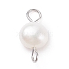 Natural Freshwater Pearl Connector Charms PALLOY-JF01404-03-2