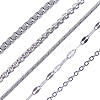 Globleland 10Pcs 5 Styles Titanium Steel Chain Necklaces for Women & Man NJEW-GL0001-03-1