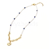 White Glass Seed Beaded Necklaces NJEW-JN03724-01-4