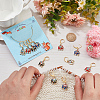 12Pcs 4 Colors Alloy Rhinestone Enamel Elephant Charms Locking Stitch Markers HJEW-PH01643-4