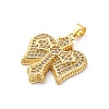 Brass Micro Pave Cubic Zirconia Pendants KK-S510-02G-2