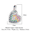 Brass Micro Pave Colorful Cubic Zirconia Pendants ZIRC-OY002-01P-2