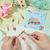 12Pcs 6 Style Valentine's Day Theme Alloy Enamel Rose Flower Charms Locking Stitch Markers HJEW-PH01624-3