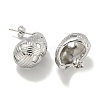 Teardrop Texture Hollow Brass Stud Earrings for Women EJEW-E312-12P-2