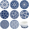 CRASPIRE 8Pcs 8 Style Silicone Cup Mats AJEW-CP0001-77-1