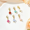 6Pcs Round Natural Rose Quartz & Amazonite & Quartz & Carnelian & White Jade Pendant Decorations HJEW-JM02857-2