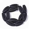 Natural Black Stone Beads Strands G-S364-024-2