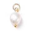 Grade B Natural Cultured Freshwater Pearl Charms X-PALLOY-JF01497-01-2