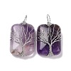 Natural Amethyst Copper Wire Wrapped Pendants G-H281-08P-09-1