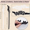 4 Pairs 2 Colors Nylon Embroidery Lace Anklet with Toe Ring AJEW-CP0007-42-2