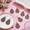 4 Pairs Artificial Leather Teardrop with Leopard Print Dangle Earrings EJEW-UN0002-92B-4